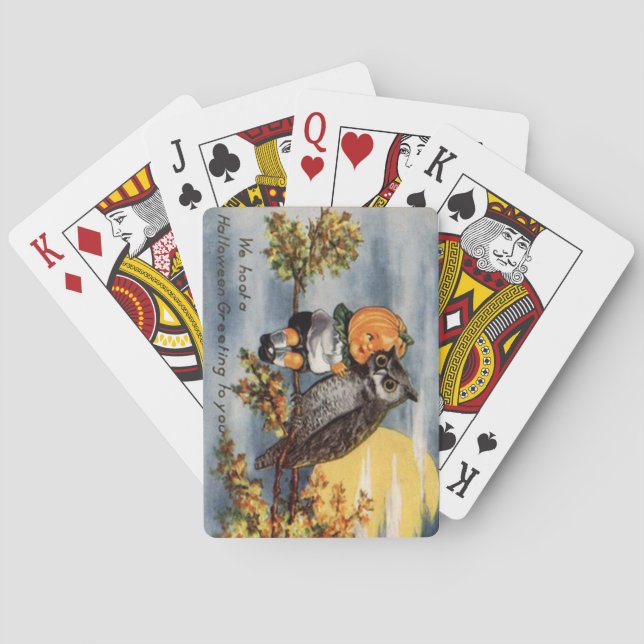 Vintage Halloween Art Playing Cards Spielkarten (Rückseite)
