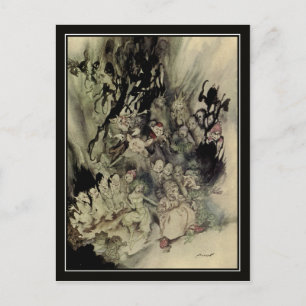 Vintage-Halloween Arthur Rackham Trolle Postkarte