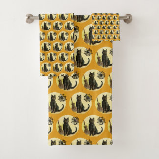 Vintage Halloween-Badezimmerdekor Badhandtuch Set