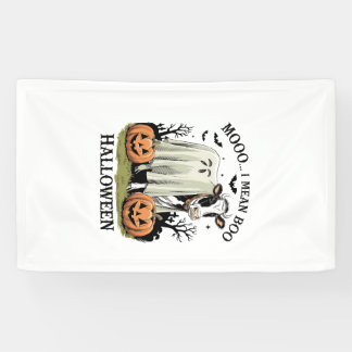 Vintage-Halloween-Bauernhofkuh Banner