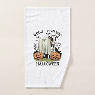 Vintage-Halloween-Bauernhofkuh Handtuch