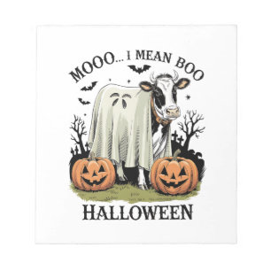 Vintage-Halloween-Bauernhofkuh Notizblock