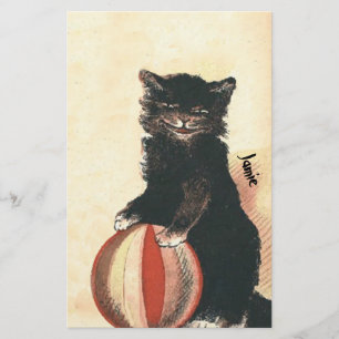Vintage HALLOWEEN Black Cat Briefpapier