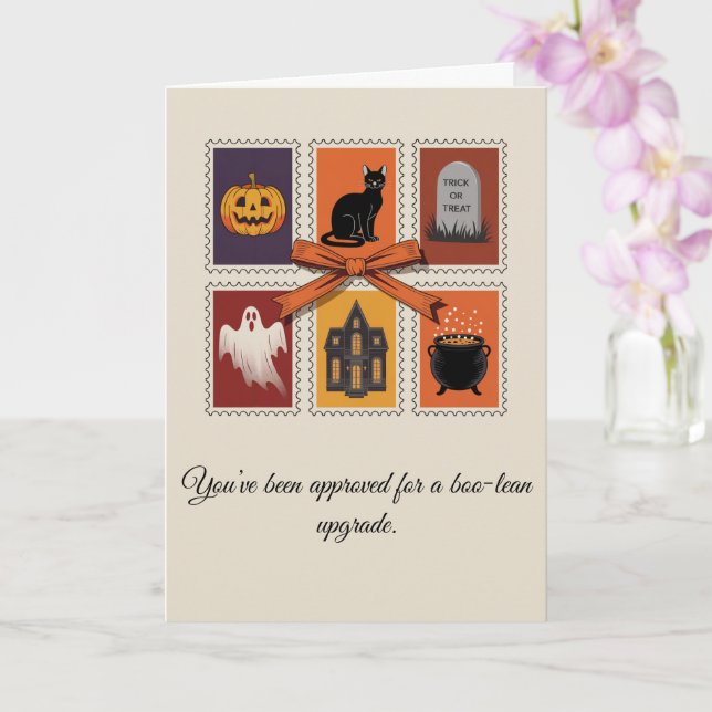 Vintage Halloween-Boom-Geisterkarte Karte (Orchidee)
