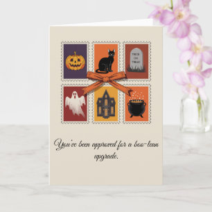 Vintage Halloween-Boom-Geisterkarte Karte
