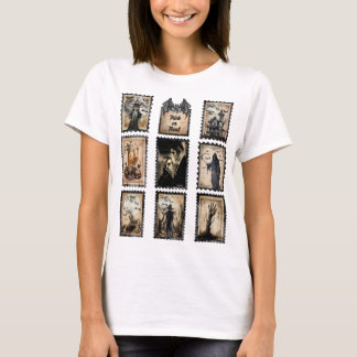 Vintage Halloween-Briefmarke, Foto hinzufügen T-Shirt