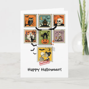 Vintage Halloween-Briefmarke Karte