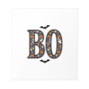 Vintage-Halloween-Buu-Doodle-Vektordesign_1 Notizblock