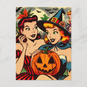 Vintage Halloween-Comicen Postkarte