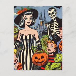 Vintage Halloween-Comicen Postkarte