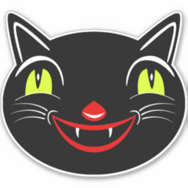 Vintage Halloween Dekoration Black Cat I Aufkleber