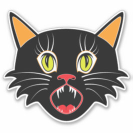 Vintage Halloween Dekoration Black Cat II Aufkleber
