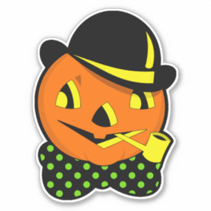 Vintage Halloween Dekoration Jack o' Lantern Aufkleber