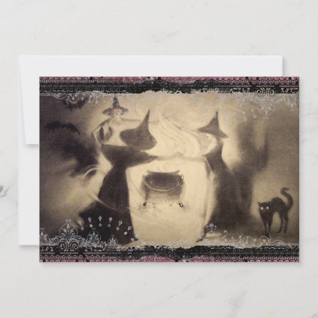 Vintage Halloween-Einladung Einladung (Vorderseite)