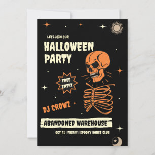 Vintage Halloween-Einladung, Halloween-Nacht Einladung