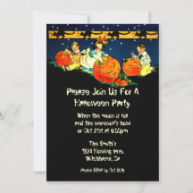 Vintage Halloween-Einladung zu Gerecycelt Papier
