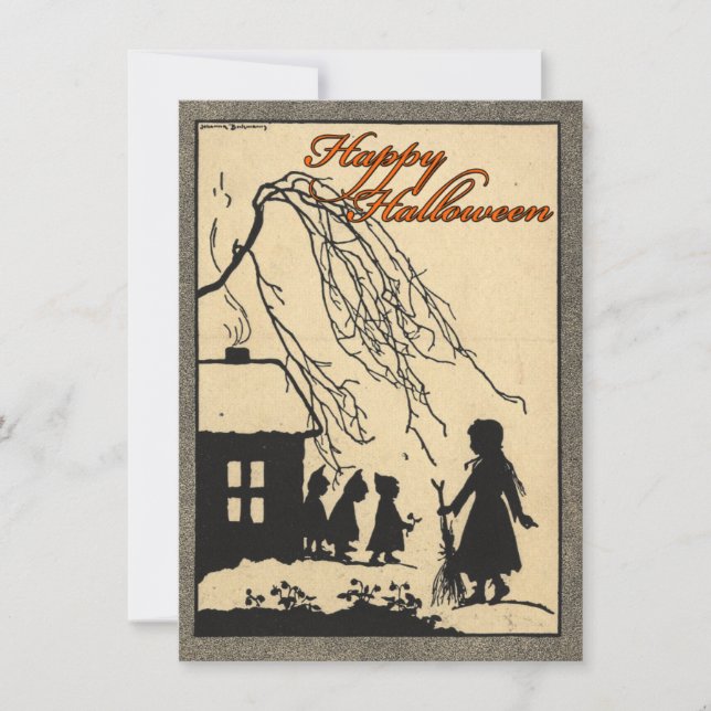 Vintage Halloween-Einladungen Einladung (Vorderseite)