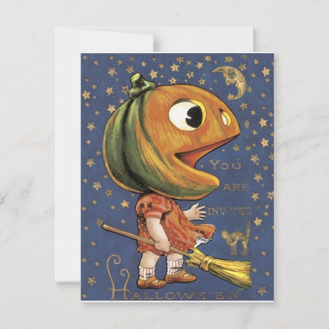 Vintage Halloween-Einladungen Einladung (Vorderseite)