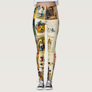 Vintage Halloween-Ephemera Leggings