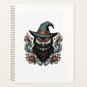 Vintage-Halloween-Eule-Hexenhut-Vektordesign_1 Planer