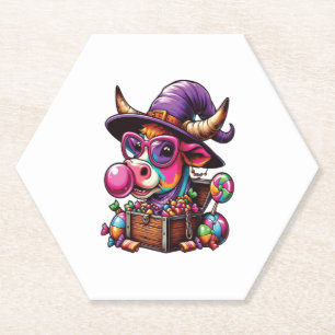 Vintage Halloween-Farmkuh Untersetzer