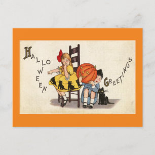 Vintage Halloween-Feiertagskarte Feiertagspostkarte