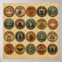 Vintage Halloween-Flaschenkappendesigns