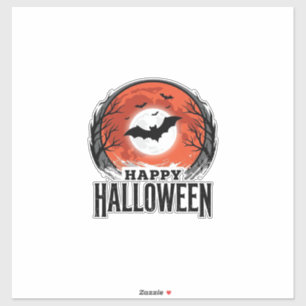 Vintage-Halloween-Fledermaus-Mond-Gravurdesign_1 Aufkleber