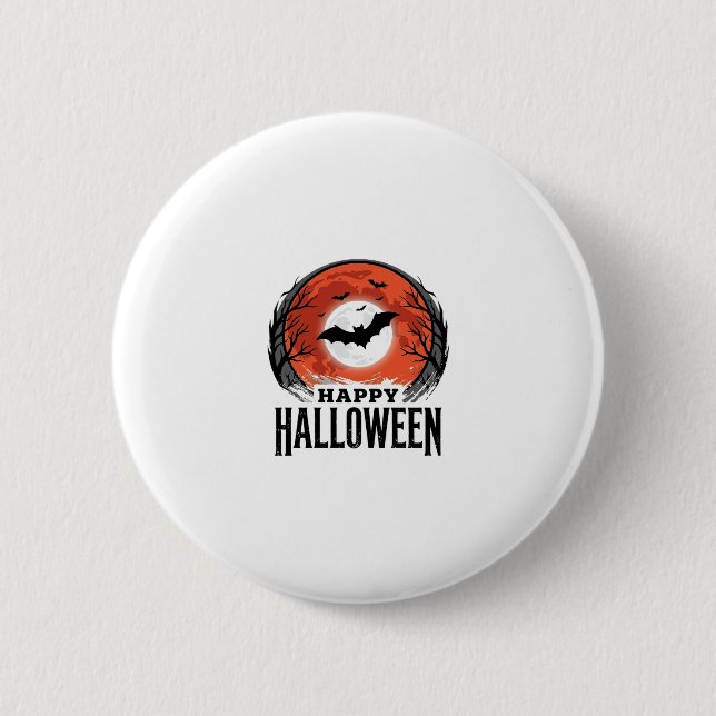 Vintage-Halloween-Fledermaus-Mond-Gravurdesign_1 Button (Vorderseite)