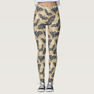 Vintage Halloween-Fledermäuse Leggings