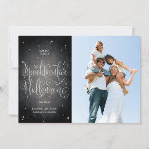 Vintage Halloween-Fotokarte für Schwarz-Elegantes  Karte