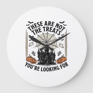 Vintage-Halloween-Geist-Behandlung-Shirt-Design_1 Große Wanduhr