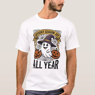 Vintage-Halloween-Geist Gruselige Saison Freuden-S T-Shirt