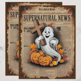 Vintage-Halloween-Geister-Schabblatt-Papier