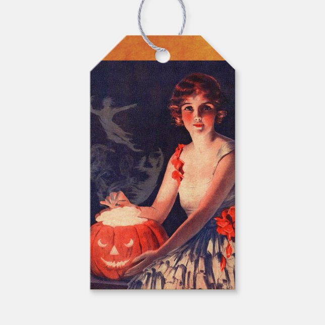 Vintage Halloween-Ghost-Gift-Tags Geschenkanhänger (Vorderseite)