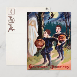 Vintage Halloween-Ghost-Postkarte Postkarte