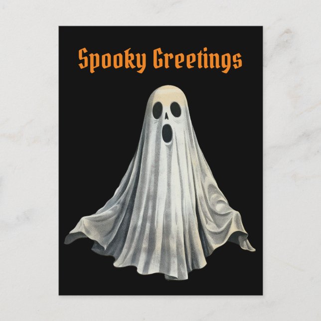 Vintage Halloween Ghost Spooky-Saison Postkarte (Vorderseite)