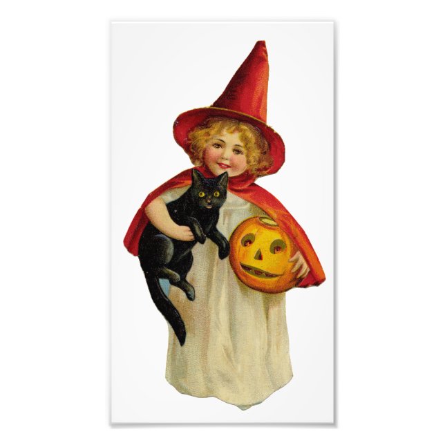 Vintage Halloween-Girl Fotodruck (Vorne)