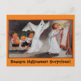 Vintage Halloween Girl Postcard Einladung