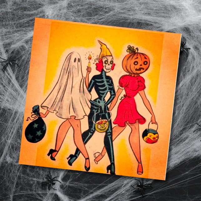Vintage Halloween-Girls-Trick oder -Behandlung (Von Creator hochgeladen)