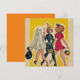 Vintage Halloween-Girls-Trick oder -Behandlung