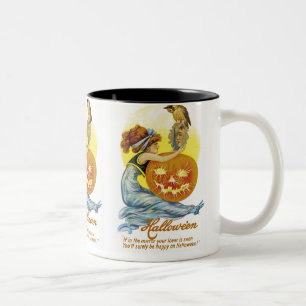 Vintage-Halloween-Glamour Zweifarbige Tasse