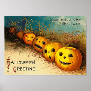 Vintage Halloween Greeting Poster