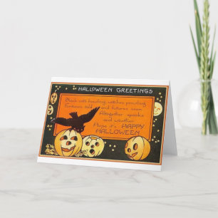 Vintage Halloween Greetings Karte