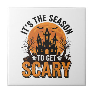 Vintage Halloween Grusel Saison Verfluchtes Schlos Fliese