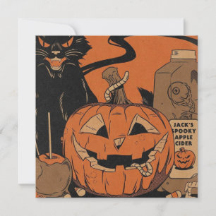 Vintage-Halloween-gruseliger Kürbis Feiertagskarte