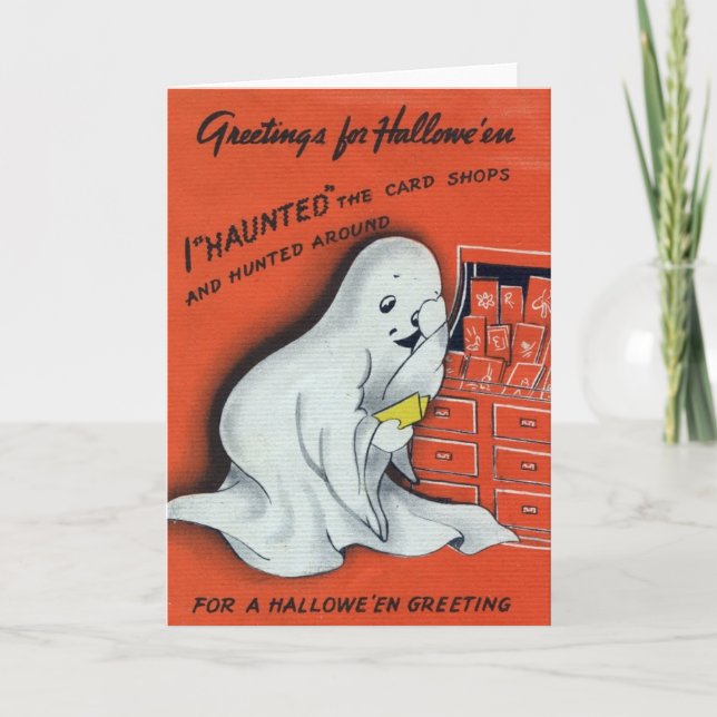 Vintage Halloween-Gruß-Karte Karte (Vorderseite)