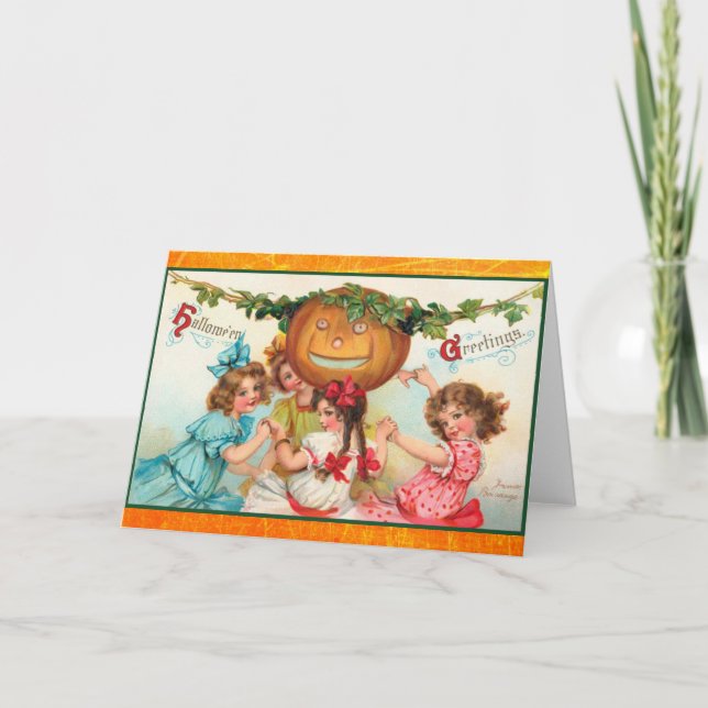 Vintage Halloween-Gruß-Karte Karte (Vorderseite)