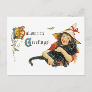 Vintage Halloween-Grüße Postkarte