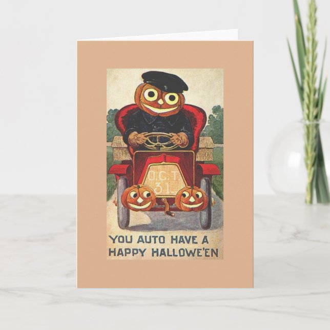 Vintage Halloween-Grußkarte Karte (Vorderseite)